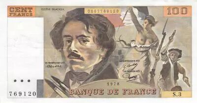 Frankreich 100 Francs Delacroix - 1978 Serial S.3 - VF+