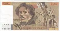 Frankreich 100 Francs Delacroix - 1978 Serial S.9 - Small watermark - VF