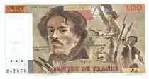 Frankreich 100 Francs Delacroix - 1978 Serial W.8 - Large watermark - VF