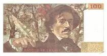 Frankreich 100 Francs Delacroix - 1991 Serial H.170 - Large watermark - VF