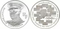 Frankreich 100 Francs Dwight David Eisenhower - 1994 - Silver - Proof - without boxe and certificate