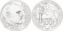 Frankreich 100 Francs Emile Zola - Germinal 1985 Silver