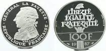 Frankreich 100 Francs General La Fayette, Piedfort - 1987 - Silver - Without box and certificate - Proof
