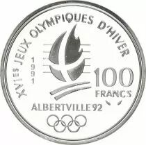 Frankreich 100 Francs JO Albertville - Cross Country Skiing - 1991 - Proof - with certificate