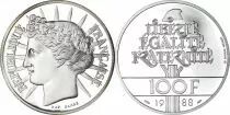 Frankreich 100 Francs Liberty- 1988 - Silver - from UNC set