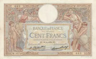 Frankreich 100 Francs LOM - large cartridges - 16-06-1932 - Serial W.35720