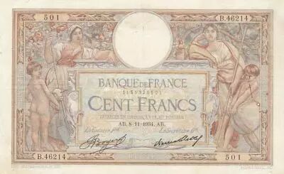 Frankreich 100 Francs Luc Olivier Merson - 08-11-1934 -  Serial B.46214
