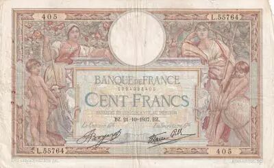 Frankreich 100 Francs Luc Olivier Merson - 21-10-1937 - Serial L.55764