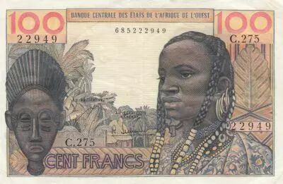 Frankreich 100 Francs mask 1959 - Serial C.275