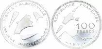 Frankreich 100 Francs Olympics games Albertville 1992 - Paralympics games - Folon type - Silver - with certificate