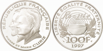 Frankreich 100 Francs Pierre and Marie Curie  - 1997 - Silver - With box and certificate - Proof
