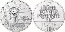 Frankreich 100 Francs Statue of Liberty, Piedfort - 1986 - Silver - Without box and certificate - Proof