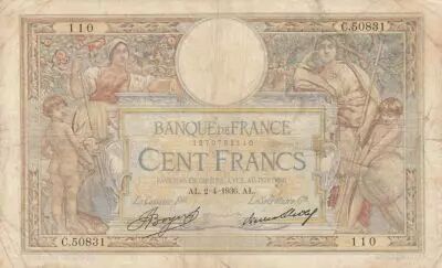 Frankreich 100 Francs Women and childs - 1926 to 1939