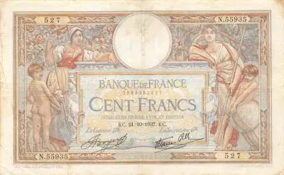 Frankreich 100 Francs Women and childs - 21-10-1937 Serial N.55935 - VF