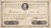 Frankreich 100 Livres Bust of Louis XVI - 19-06-1791 Serial 5K - Sign. Ragueneau - F to VF