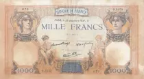 Frankreich 1000 Francs - Ceres and Mercury - 23-12-1937 - Serial O.3153