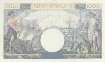 Frankreich 1000 Francs - Commerce and Industry - 06-04-1944 - Serial H.2055