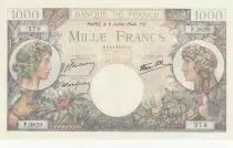 Frankreich 1000 Francs - Commerce and Industry - 06-07-1944 Serial F.3620