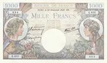 Frankreich 1000 Francs - Commerce and Industry - 28-11-1940 - Serial E.655