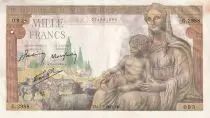 Frankreich 1000 Francs - Demeter - 07-01-1943 - Serial G.2988 - P.102