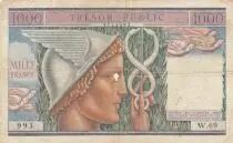 Frankreich 1000 Francs - Mercury - 1955 - serial W.69