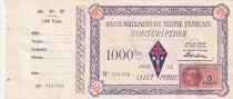 Frankreich 1000 Francs - Rassemblement du Peuple Fran�ais - Bon Salut Public - 1947 - avec souche