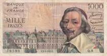 Frankreich 1000 Francs - Richelieu - 03-09-1953 - Serial Q.8 - P.134