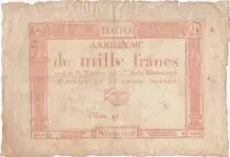 Frankreich 1000 Francs 18 Nivose An III - 7.1.1795 - Sign. Coup&eacute; - VG to F