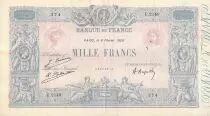 Frankreich 1000 Francs Blue on lilac - 08-02-1926 - Serial E.2149 - VF