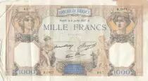 Frankreich 1000 Francs Ceres and Mercury - 08-07-1937 - Serial H.2977
