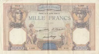 Frankreich 1000 Francs Ceres and Mercury - 17-07-1930- Serial S.938