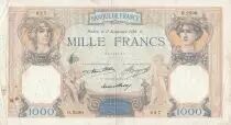 Frankreich 1000 Francs Ceres and Mercury - 17-09-1936 - Serial O.2590