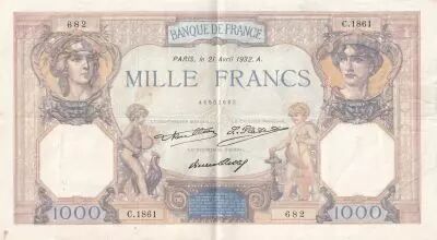 Frankreich 1000 Francs Ceres and Mercury - 21/04/1932 - Serial C.1861