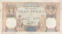 Frankreich 1000 Francs Ceres and Mercury - 24-03-1938 - Serial Q.3170