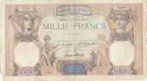 Frankreich 1000 Francs Ceres and Mercury - 31-08-1927 - Serial O.501