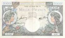 Frankreich 1000 Francs Commerce and Industry - 06-02-1941 Serial D.1547 - F to VF