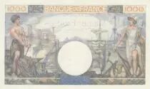 Frankreich 1000 Francs Commerce and Industry - 06-07-1944 - Serial A.3620 - AU