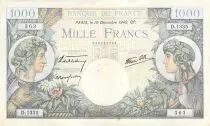 Frankreich 1000 Francs Commerce and Industry - 19-12-1940 Serial D.1335 - VF+