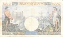 Frankreich 1000 Francs Commerce and Industry - 19-12-1940 Serial N.1335 - VF