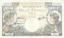 Frankreich 1000 Francs Commerce and Industry - 19-12-1940 Serial S.1135 - VF