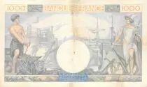Frankreich 1000 Francs Commerce and Industry - 24-10-1940 Serial W.414 - VF+