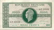 Frankreich 1000 Francs Marian - 1945 Letter D - Serial 69 D