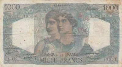 Frankreich 1000 Francs Minerva and Hercules - 05-05-1948 - Serial X.420