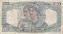 Frankreich 1000 Francs Minerva and Hercules - 16-05-1946 - Serial O.279