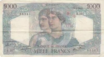 Frankreich 1000 Francs Minerva and Hercules - 21-02-1946 - Serial B.207