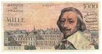 Frankreich 1000 Francs Richelieu -  02-06-1955 - SerialG.155 - Fay.42.14