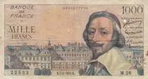 Frankreich 1000 Francs Richelieu -  07-01-1954 - Serial M.26