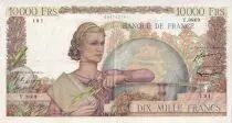 Frankreich 10000 Francs - G�nie Fran�ais - 05-02-1953 - Serial Y.3869 - P.132
