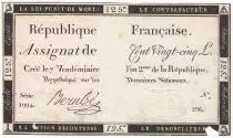 Frankreich 125 Livres - 7 Vend&eacute;miaire An II - 1793 - Sign. Berub&eacute; - VG to F