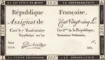 Frankreich 125 Livres - 7 Vend&eacute;miaire An II - 1793 - Sign. Duboille - Serial 2554